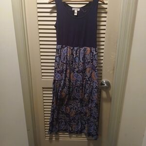 Studio West Navy and Paisley Maxi Dress